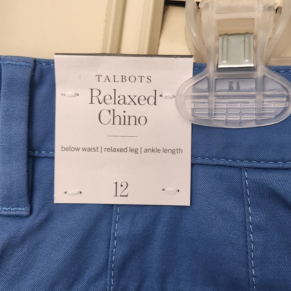 Talbots Relaxed Chino Pants in Cornflower Blue - Size 12
